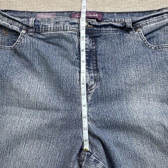 Gloria Vanderbilt Womens Amanda Jeans 18W Average Blue Straight Leg Pockets - Picture 11 of 14